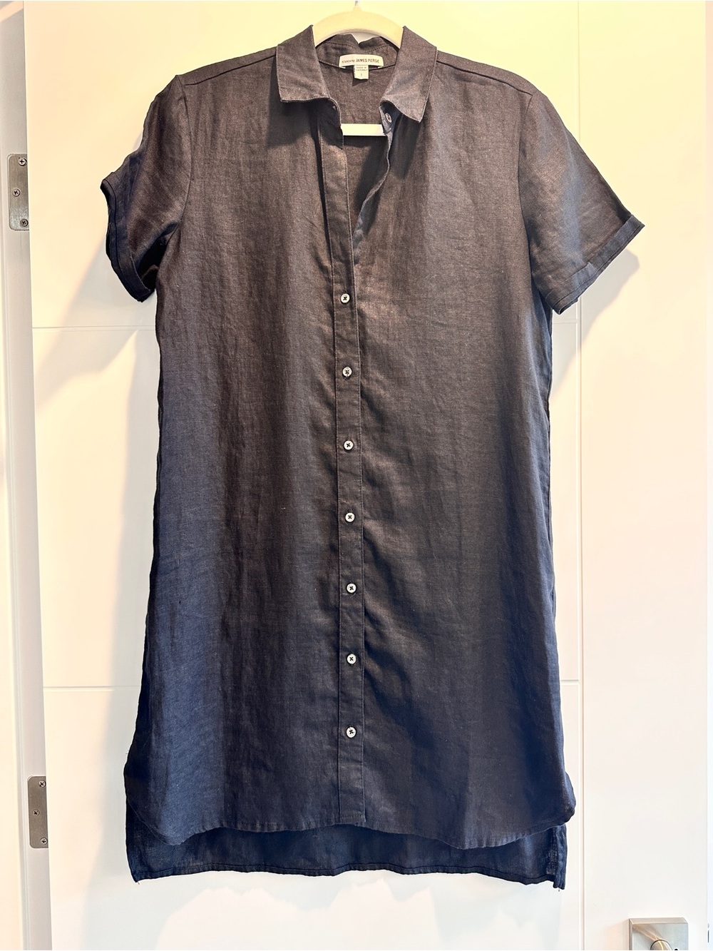 James Perse Linen Button-Down Shirt Dress